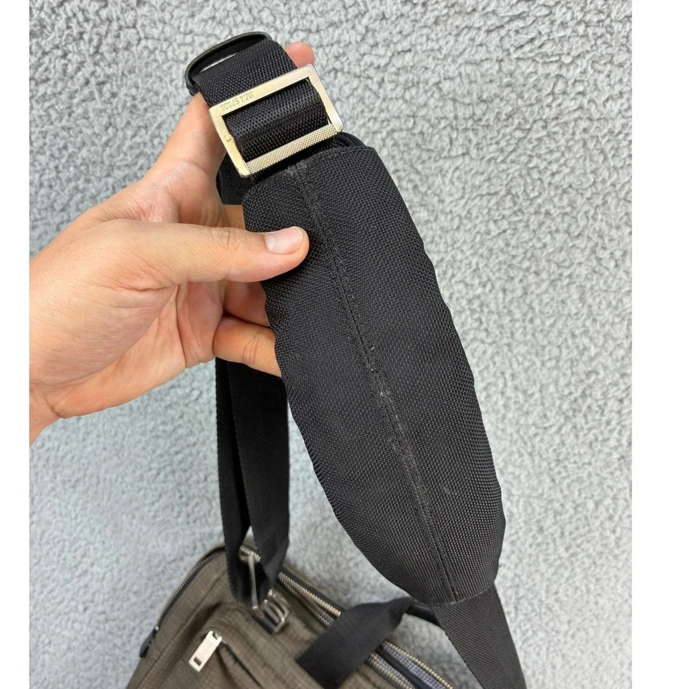 Jack Spade Briefcase Messenger Bag Mens Olive Green Nylon Laptop Commuter Work